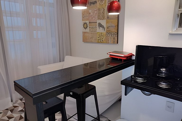 Apto Copa com vista para a mata atlântica