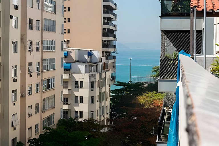 Studio vista lateral mar perto de 3 praias e Wi-fi