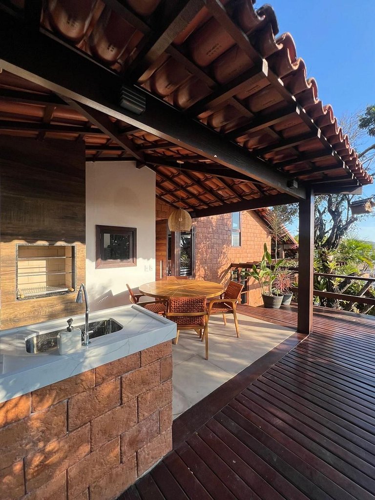 Casa pé na areia em Geribá com 4 suítes para até 12 pessoas